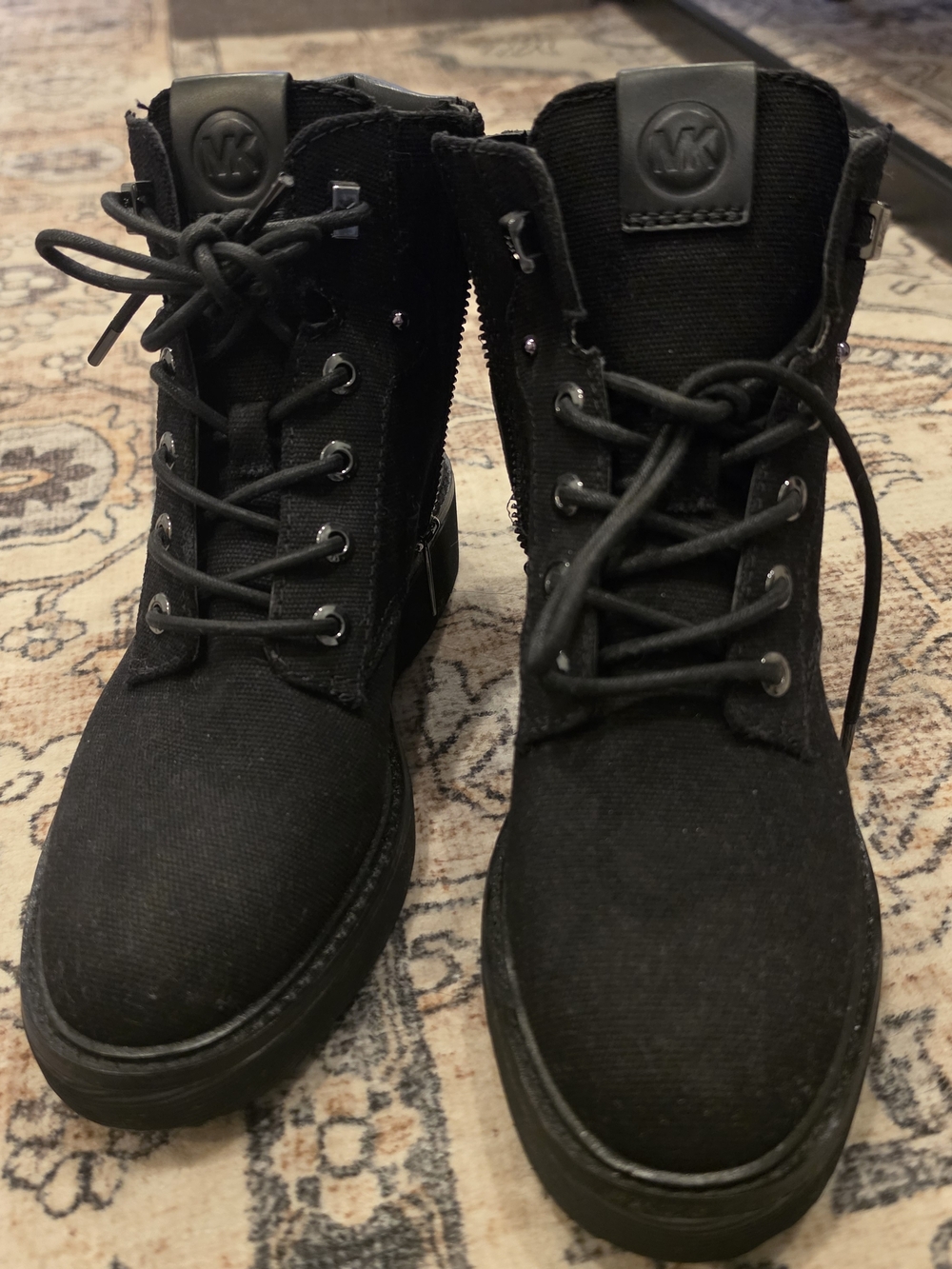 Michael Kors Black Lace-Up Ankle Boots